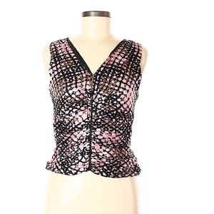 Vértigo sleeveless blouse,zip front.